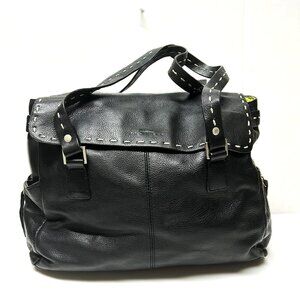 Kenneth Cole Reaction black leather foldover bag